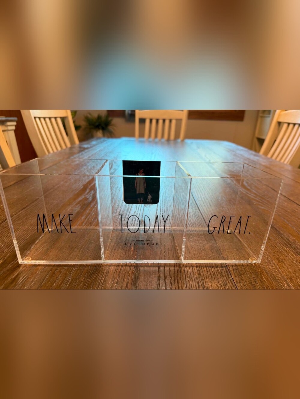 NWT Rae Dunn "Make Today Great" Makeup Caddy, 11"×3.5"×4"